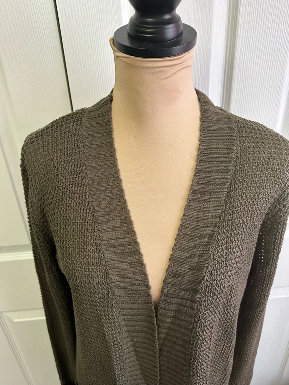 Pink Rose Olive Open-Front Knit Cardigan - Picture 2 of 7